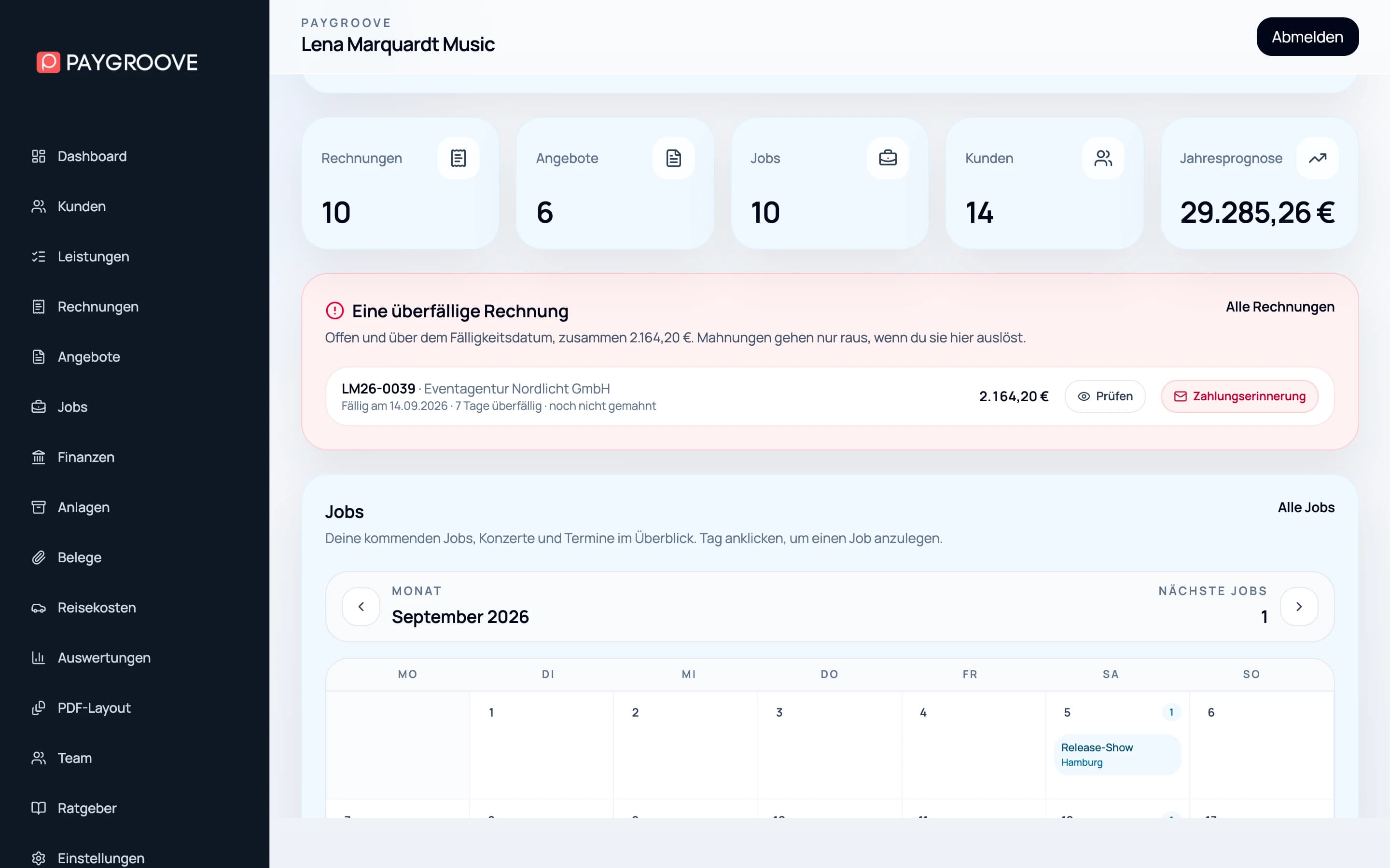 paygroove – Dashboard